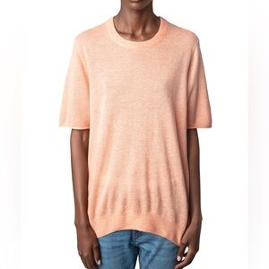 Zadig & Voltaire Ida Short Sleeve Cashmere Sweater COLOR: Corail
SIZE: L